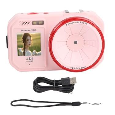 Imagem de Câmera Digital, Câmera Digital HD 64MP Digital Câmera para Fotografia AutoFocus Vlogging Câmera para YouTube Selfie, 18x Digital Zoom, Com Cordão, Compacto para Viagens Escolares