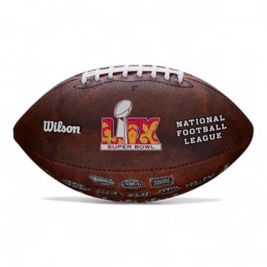 Imagem de Bola de Futebol Americano Wilson NFL Super Bowl LIX Throwback, Marrom