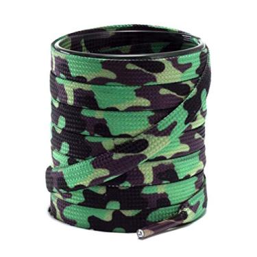 Imagem de Shoemate Cadarços planos elegantes de 5/40.6 cm para tênis modernos e sapatos de skate, cordas de sapato, 03 Camuflagem One, 42"(107cm)