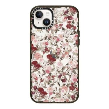 Imagem de CASETiFY Capa Impact para iPhone 14 Plus [Fina/2,5 m. Proteção contra quedas de grau militar 4X/Compatível com carregamento sem fio] - Vintage Flower Monday - Preto transparente