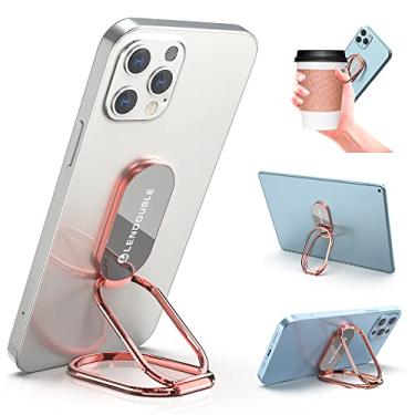 Imagem de Suporte de celular ajustável para mesa, suporte de anel de telefone portátil, suporte de dedo dobrável para mesa, alça giratória de 360° para suporte magnético de carro e capa para tablet iPhone iPad Back-Rose Gold