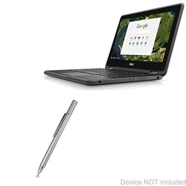 Imagem de Caneta Stylus 2 em 1 Dell Chromebook 3189 Education BoxWave [FineTouch Capacitive Stylus] Caneta Stylus super precisa para Dell Chromebook 3189 Education 2 em 1 - Prata metálica