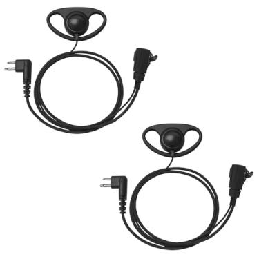 Imagem de Pacote com 2 fones de ouvido de vigilância em forma de D CLS1110 CP200d com microfone, fone de ouvido de rádio Walkie Talkie de 2 pinos com PTT grande para Motorola CP200 CLS1410 CP185 RDM2070d PR400