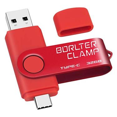 Imagem de Pen drive USB tipo C 32 GB, porta dupla BorlterClamp USB C 3.0 Jump Drive para smartphones Android Samsung Galaxy S10/S9/S8/Note 9, LG, Huawei, tablets e computador (vermelho)