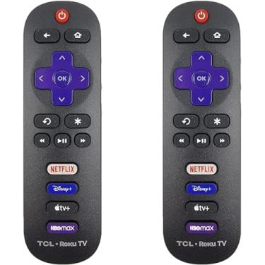 Imagem de Pacote com 2 controles remotos de substituição OEM para todas as Smart TVs TCL Roku - Netflix/Disney Plus/Apple TV+/HBO Max