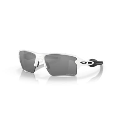 Imagem de Óculos de Sol Oakley Masculino OO9188 Flak 2.0 XL retangular, polido branco sobre preto/prizm preto polarizado, 59 mm