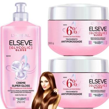 Imagem de Kit Elseve Ultra Gloss Acido Glicolic Creme De Pentear - L'oreal Paris