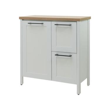 Imagem de Gabinete Armário Banheiro Ditália 1 Pt 2 Gav C/ Tampo Bn-01 Cinza Cinza