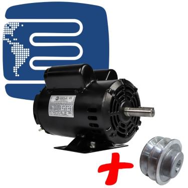 Imagem de Motor Elétrico Monofásico 2Cv 4Pólos Baixa Rotação Com Polia bivolt