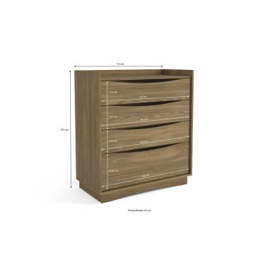 Imagem de Cômoda 3 Gavetas E 1 Gaveta Kappesberg Nogueira