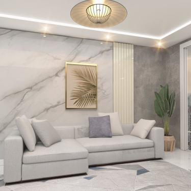 Imagem de Painel Ripado Decorativo 49,6Cm Nobre Gelius Móveis Ripado Off White