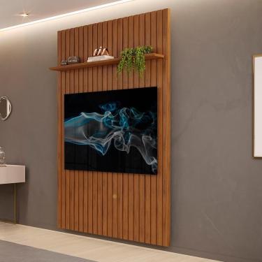 Imagem de Painel Ripado Para Tv Até 60 Polegadas Freijó Pratic Dj Móveis