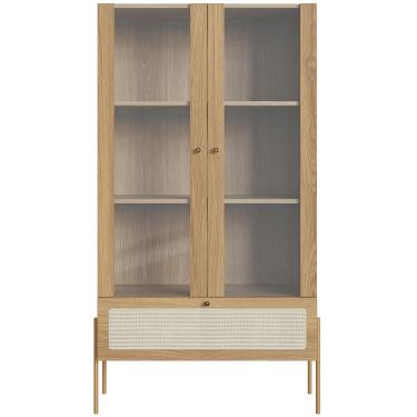 Imagem de Cristaleira Para Sala De Jantar 2 Portas Industrial Indy A03 Hanover Dourado