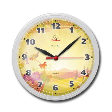 Imagem de Relógio De Parede Omega 24cm Quartz Phr003 Diversos Modelos Branco Natureza