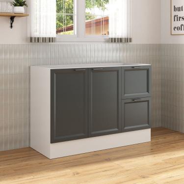 Imagem de Balcão 2 Portas 2 Gavetas 120cm Sem Tampo Soho Cabecasa Madeiramadeira Branco-grafite