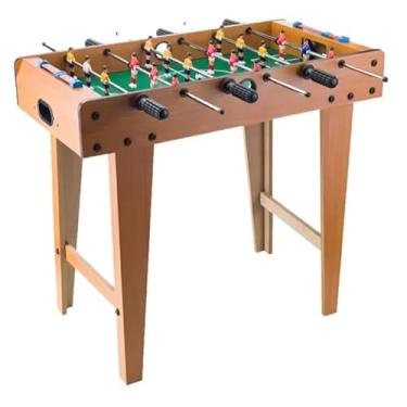 Imagem de Mesa de Totó Portátil Desmontável, 65 x 69 x 37cm, Totó em Madeira com Placar, Marrom e Verde