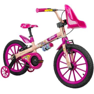 Imagem de Bicicleta Infantil Nathor Barbie Aro 16 Com Rodinhas, Rosa