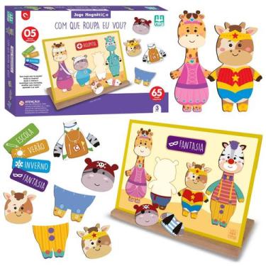Imagem de Jogo Educativo Infantil Com Que Roupa Eu Vou Com 65 Peças E 5 Cenários