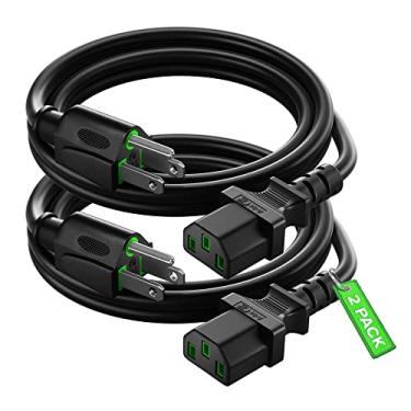 Imagem de Maximm Cabo De Alimentação Universal Para Monitor Computador, Pacote Com 2, 4 Pés, C13 Monitor, Pc, Desktop, Impressora, Scanner, 16 Awg Nema 5-15P Iec13 - Certificado Pela Ul