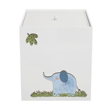 Imagem de Lixeira Kit Higiene MDF com Tampa Quarto Bebê Safari Zoo - Neném na Nu