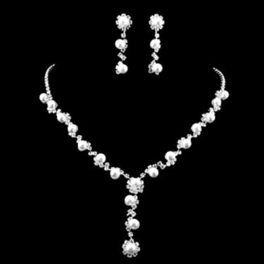 Imagem de Conjunto Colar E Brinco Brilhante c/ Strass Noivas Festa Casamento Lux