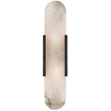 Imagem de VANZARLA Arandelas De Parede Pretas Modernas Para Sala Estar, Luminárias Mármore Quarto, Iluminação Alabastro Entrada E Banheiro, 1 Pacote
