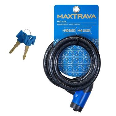 Imagem de Cadeado Segurança Tranca Capacete Moto Maxtrava 405 Grande 1,8m Fume