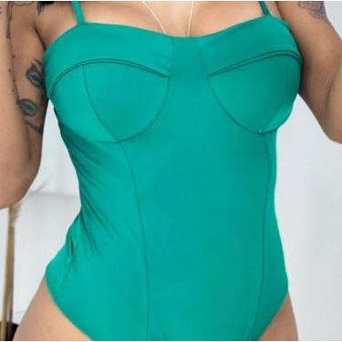 Imagem de Body feminino alça fina estilo retro com bojo - moda filo, Fucsia, G