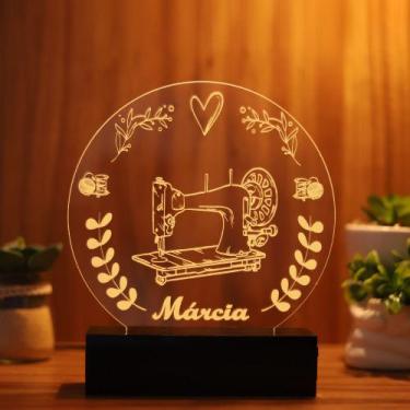 Imagem de Luminária Abajur Maquina de Costura LED Amarelo - Bold