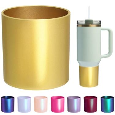 Imagem de Vmini Bota de silicone superior compatível com Stanley Quencher 1,134 g e copo IceFlow de 850 g, bota de manga de copo com superfície gradiente camaleão para acessórios Stanley, protetor inferior