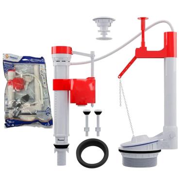 Imagem de Kit Reparo Completo Caixa Acoplada Botao Acionamento Superior Banheiro Vaso Sanitario Privada Higienico Casa