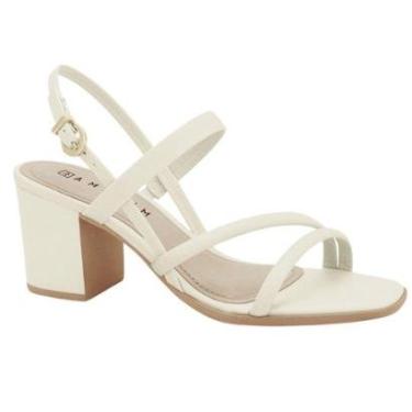 Imagem de Sandália Feminina Ramarim Salto Bloco Médio Fivela Ajustável Festa-Feminino