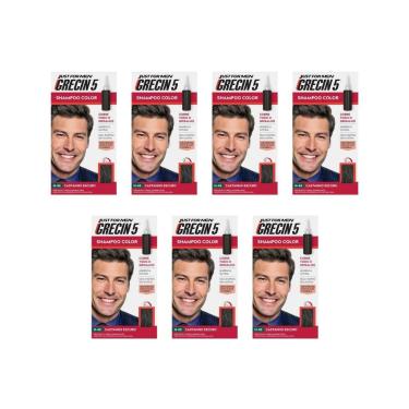 Imagem de Grecin 5 Shampoo Tonalizante Castanho Escuro - Kit Com 7Un