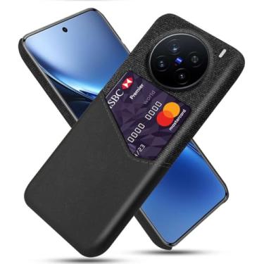 Imagem de Capa para Vivo X200 PRO 5G,Anti-deslizamento,Proteção contra quedas de 360°,Resistência à impressão digital,Tela e caso de couro PU com 1 slot de cartão atrás-Black