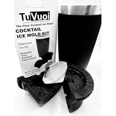 Imagem de TuVuoi Molde de fabricação de gelo para artesanato em forma de diamante transparente - escolha entre 5 formas diferentes. Esfera, bola de golfe, diamante, dados de dados ou dados de jogo de tabuleiro.