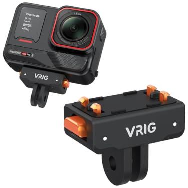 Imagem de VRIG Suporte magnético de liberação rápida para Insta 360 ACE/ACE PRO/PRO 2/X5, rápido e conveniente, suporte de câmera de 2 pinos para tripé, suportes de pescoço, para POV/VLOG