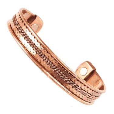 Imagem de Touchstone Pulseira de cobre estilo tibetano. Forjado à mão com punho de joias de cobre sólido e de alto calibre para mulheres e homens., One Size, Cobre e latão, Sem Pedra Preciosa