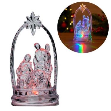 Imagem de Presépio Acrílico Cristal Iluminado LED Colorido 12cm - Magizi - Yangz