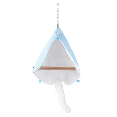 Imagem de WeiLaiKeQi Rede suspensa para pássaros, suporte para poleiro, plataforma aconchegante, balanço, cama para pássaros, casa para periquitos, papagaios, chinchilas,