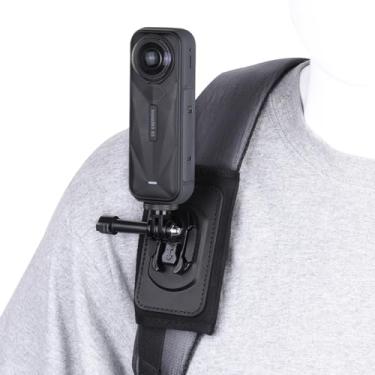 Imagem de BRDRC Suporte de mochila para Insta360 X5 X4, alça de bolsa antiderrapante para cinto de ombro para Insta 360 X5 X4 X3 X2 GO 3S Ace Pro, para acessórios de câmera de ação GoPro