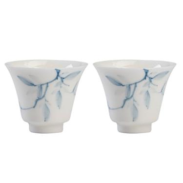 Imagem de Conjunto de chá Gongfu pintado à mão Boutique – Orquídea azul em porcelana branca pura, inclui gaiwan chinês e xícaras de chá, conjunto de cerimônia de chá, conjunto de chá para adultos (2 xícaras de