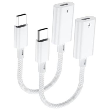 Imagem de Vcddom Pacote com 2 adaptadores Lightning para USB C, adaptador Lightning USB tipo C macho para fêmea com transferência de dados de carga rápida para iPhone 16/16 Pro/15/15 Pro Max, iPad Pro, iPad Air