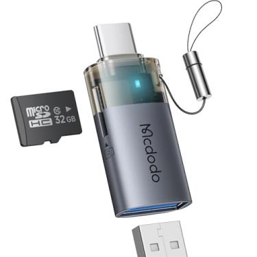 Imagem de Mcdodo Adaptador USB para USB-C com compartimento para cartão micro SD, leitor de cartão TF tipo-C para USB 3.0 OTG adaptador suporta câmera, mouse, teclado, conectar disco U, serve para iPhone 16 15