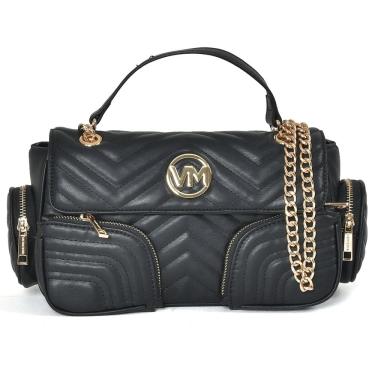 Imagem de Bolsa Tiracolo Multipocket Bag Via Marte Matelassê Alça Corrente Ajustável B2-601