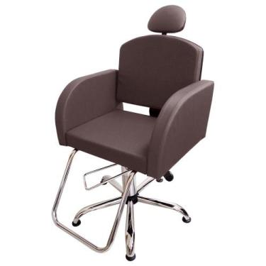 Imagem de Poltrona Cadeira Salão Cabeleireiro Madri Reclinável Café - For-ty