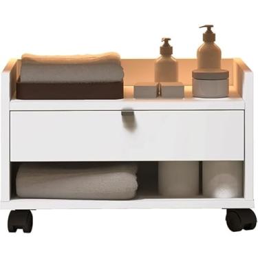 Imagem de Gabinete para Banheiro Armário Multiuso Organizador com Gaveta (Branco)