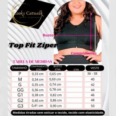 Imagem de Top Ziper Esportivo Fitness Feminino Treino Alta Sustentação - Catwalk