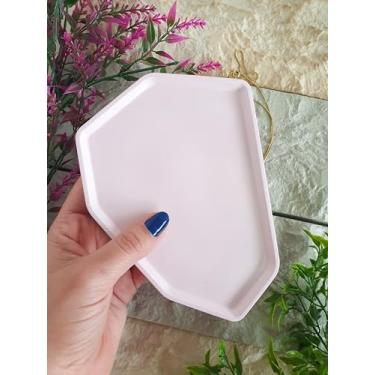 Imagem de Bandeja em Formato Geométrico Moderno - Diversas Cores - Para Joia, Decoração ou Expositor (Rosa Claro)
