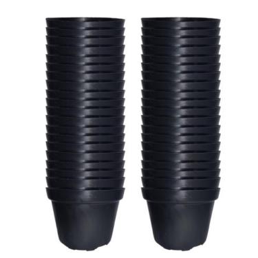 Imagem de Kit com 40 vasos plásticos resistentes preto - pote 11 - PRADO