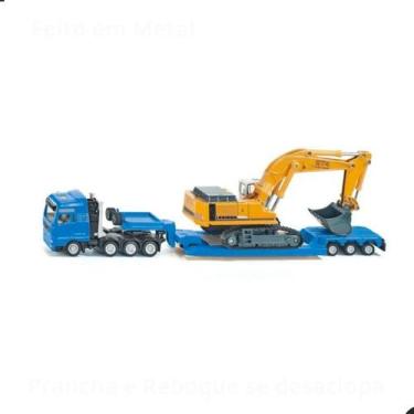 Imagem de Miniatura Caminhão Prancha Man E Escavadeira Liebherr 1/87 - Siku
